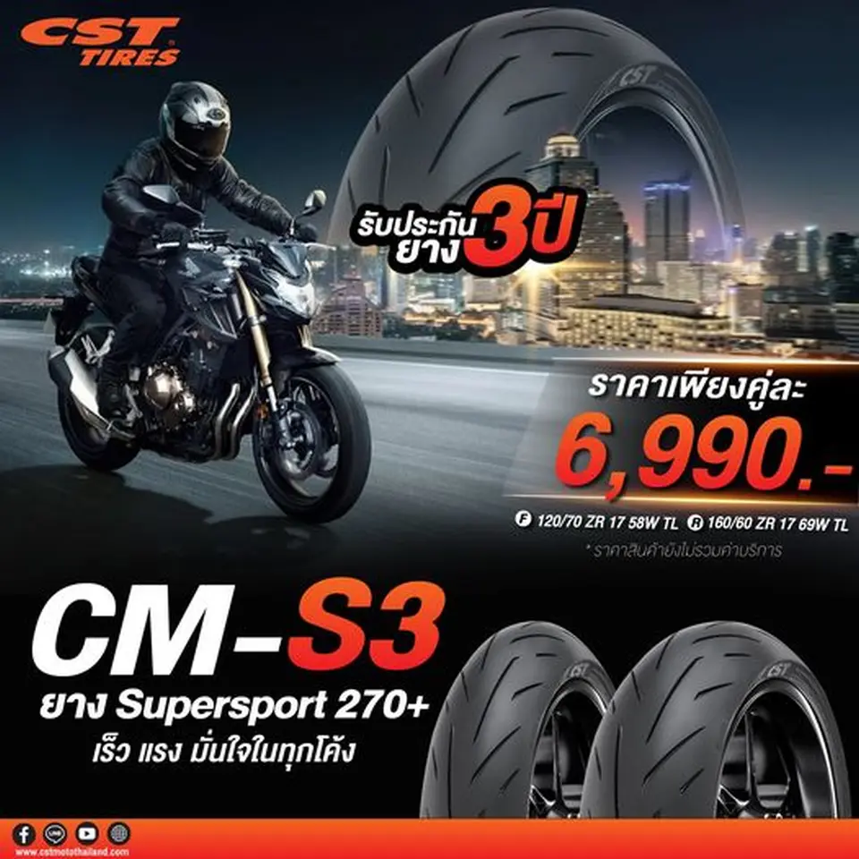 Read more about the article CM-S3 ยาง Supersport 270+ เร็ว แรง มั่นใจทุกโค้ง