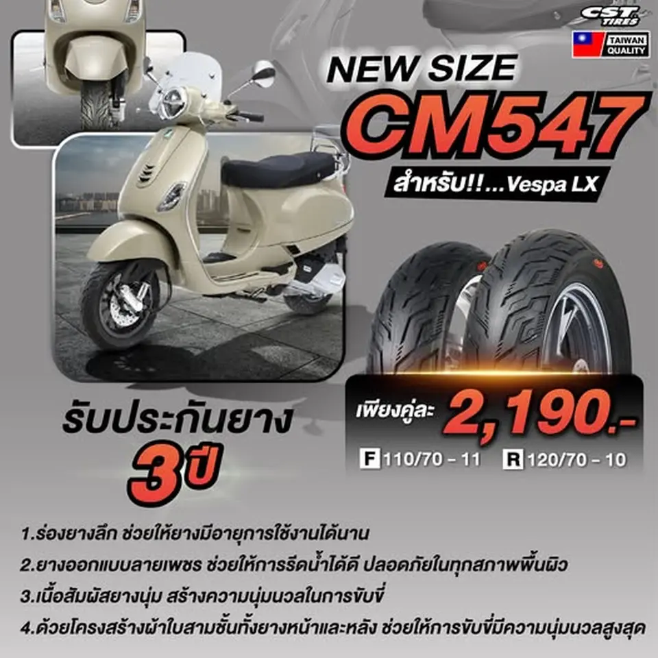Read more about the article New Size CM547 สำหรับชาว Vespa LX